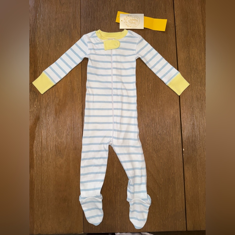 The Beaufort Bonnet Company Blue and Yellow Footies